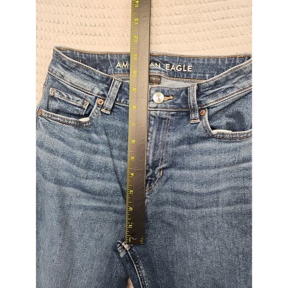 American Eagle Jeans Womens 0 Short Mom Jean Stretch Medium Wash - Picture 4 of 9